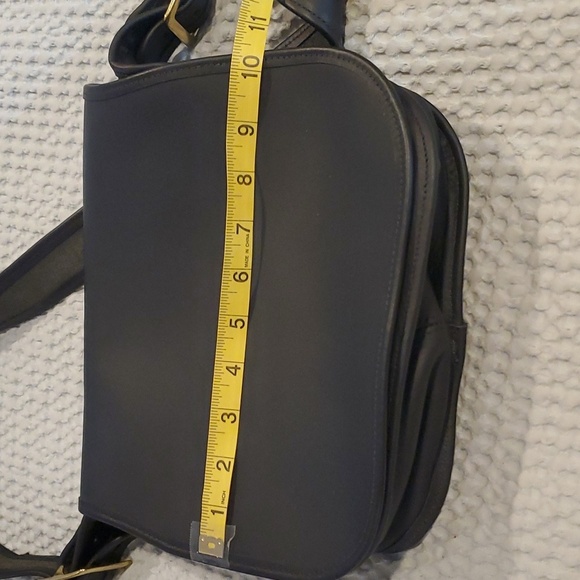 Black leather saddle bag purse with adjustable cross body strap (#8) - Picture 7 of 9